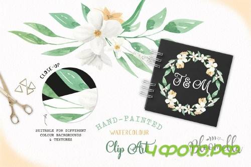 White Floral Bouquet Flower Set - 2639541