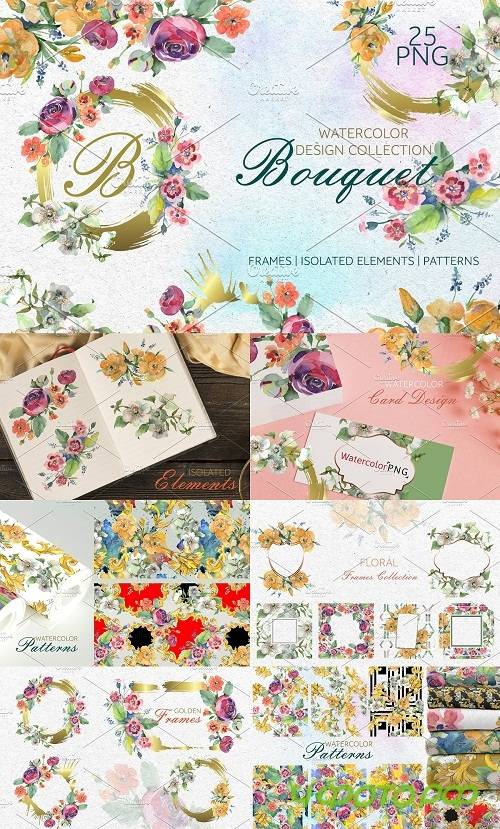 Bouquet spring fairy tale watercolor - 3779435
