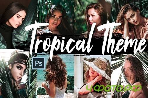 Neo Tropical Theme Color Grading photoshop actions - 262394