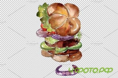 City Hamburger Watercolor png - 3807920