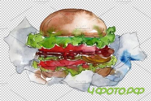 City Hamburger Watercolor png - 3807920