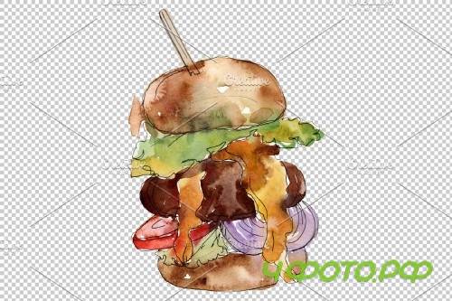 City Hamburger Watercolor png - 3807920