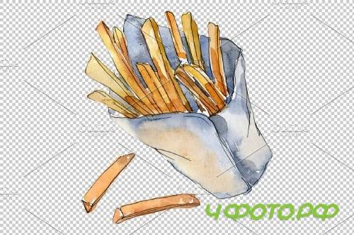 Watercolor French fries PNG - 3807929