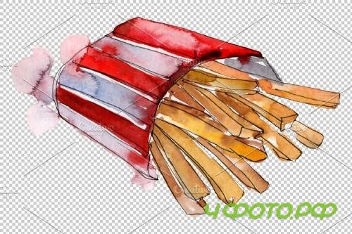 Watercolor French fries PNG - 3807929