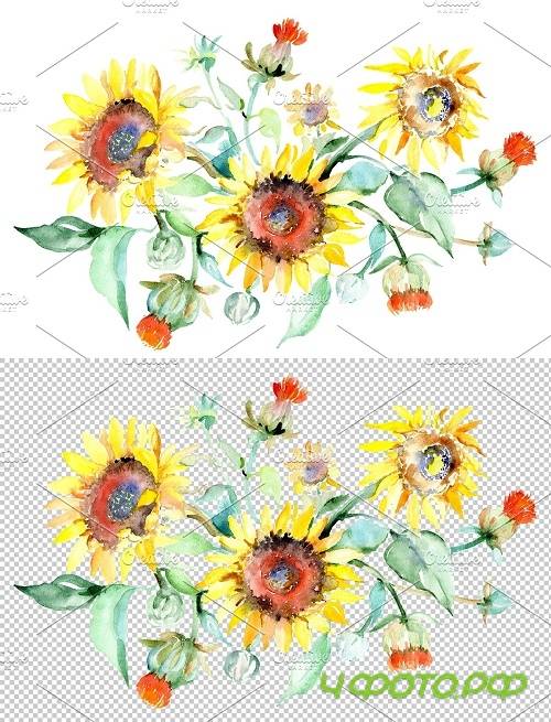 Bouquet sunflower field yellow - 3820926