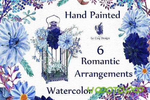 Watercolor floral clipart - 1165537