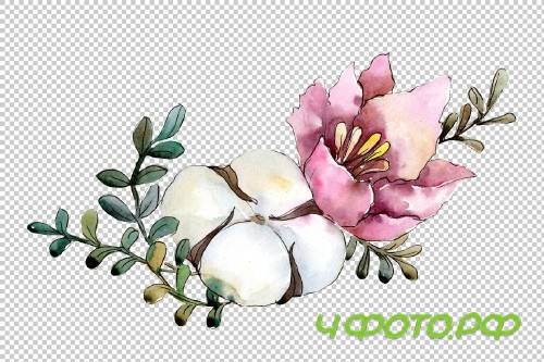 Elegant pink bouquet PNG watercolor - 3099859
