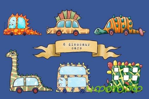 Dino Car - Clip Art Set - 3828517