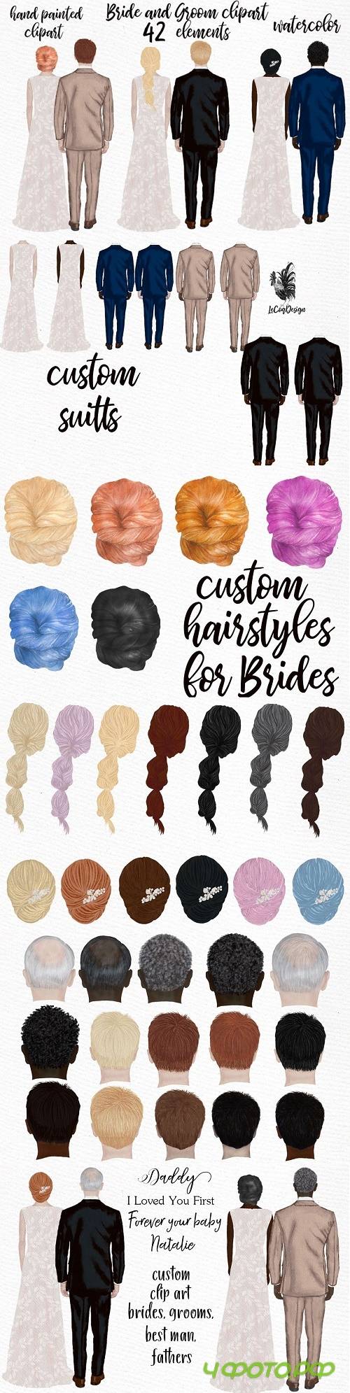 Bride and Groom Wedding clipart - 3833823