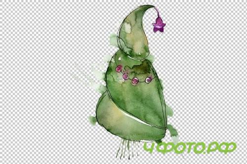 New Year decoration PNG watercolor - 3103176