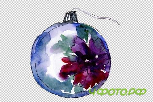 New Year decoration PNG watercolor - 3103176