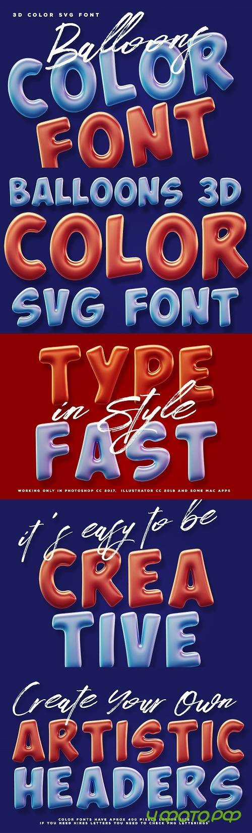 Balloons Color Font
