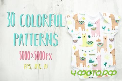 Hand-drawn llama collection - 3409204
