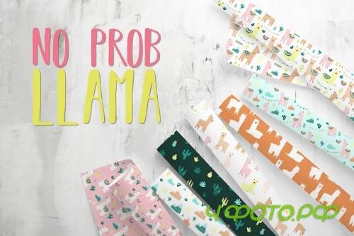 Hand-drawn llama collection - 3409204