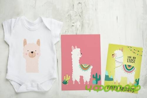 Hand-drawn llama collection - 3409204