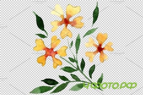 Ornament with irises Watercolor png - 3869905