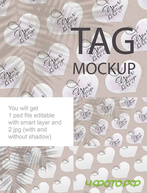 Heart Wedding Label Tag mockup - 247277