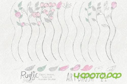 Rustic Floral Graphics Pack Rustic Floral Graphics Pack