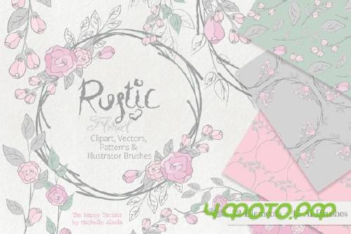 Rustic Floral Graphics Pack Rustic Floral Graphics Pack