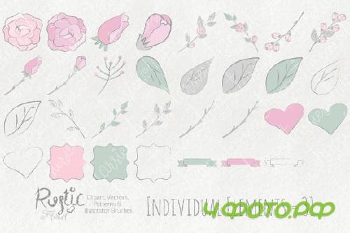 Rustic Floral Graphics Pack Rustic Floral Graphics Pack
