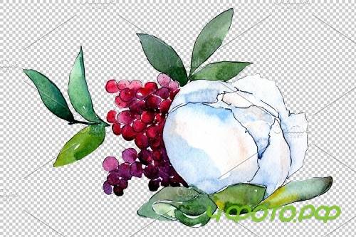 Bouquet Modest smile watercolor PNG - 3900054