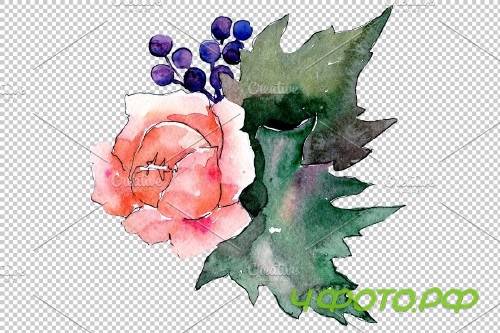 Bouquet Modest smile watercolor PNG - 3900054