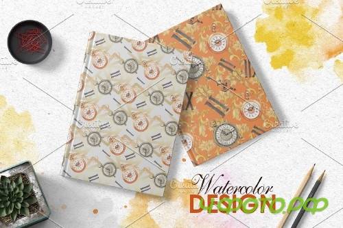 OLD CLOCK Watercolor png - 3902478