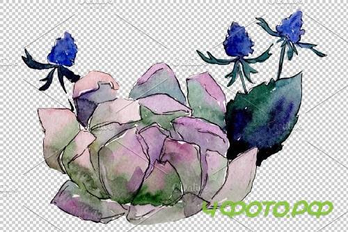 Bouquet Gentle rustle watercolor png - 3900060