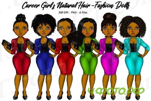 Career Girls Natural Hair Clipart Girl, Black Girl Dolls - 235350