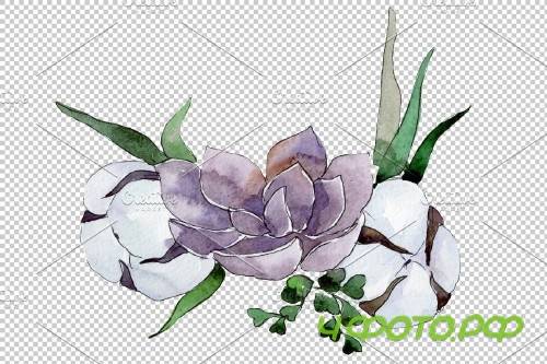 Bouquet Summer nights watercolor png - 3908409