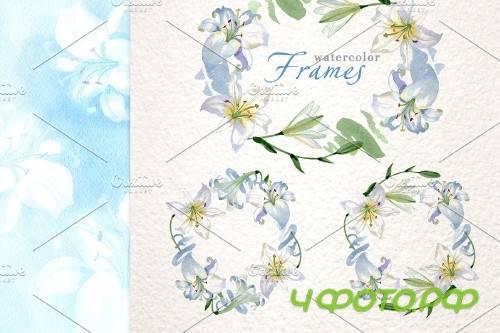 Lilies White Watercolor png - 3903767