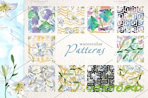 Lilies White Watercolor png - 3903767