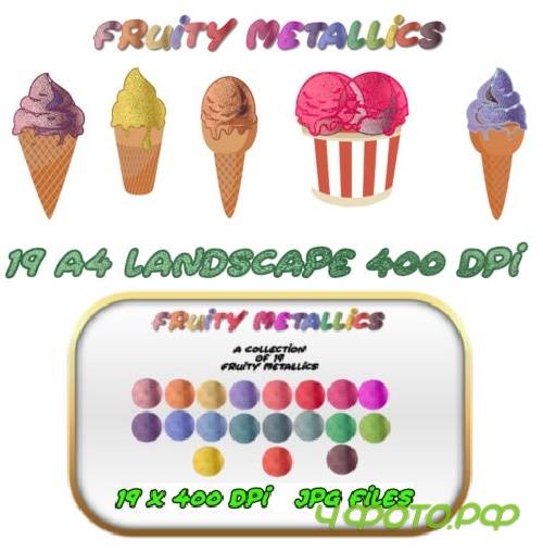 Textures 400DPI Fruity Metallics A4 Landscape