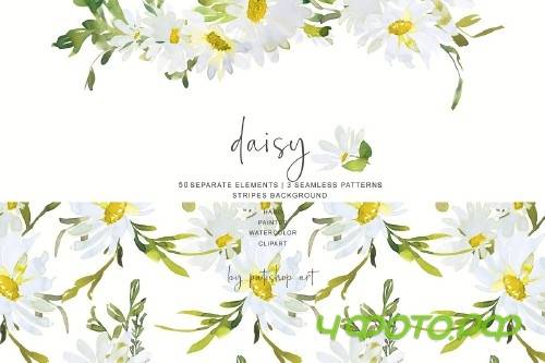 Watercolor Daisy Clip Art - 3555786