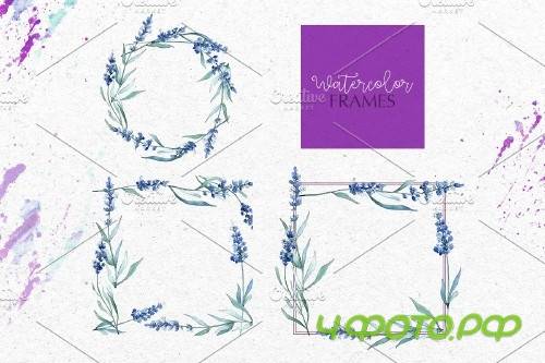 Watercolor Lavender. Violet PNG flor - 3923303