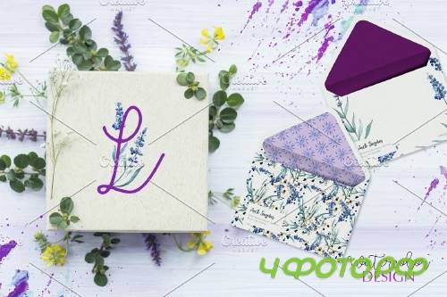 Watercolor Lavender. Violet PNG flor - 3923303