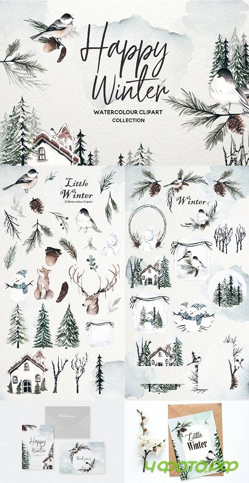 Winter Watercolor Collection - 3926216