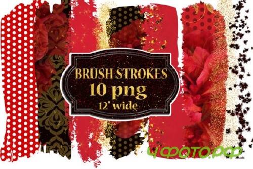 Brush Stroke Clipart, Gold Brush Strokes - 1598652