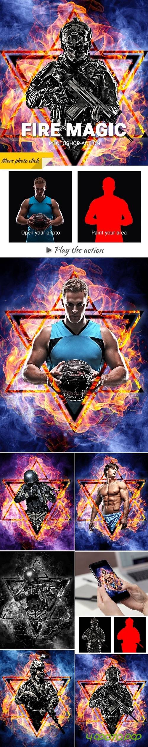 Fire Magic Photoshop Action 24009554 Fire Magic Photoshop Action 24009554
