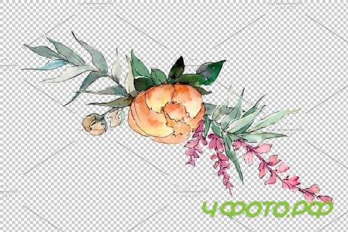Bouquet Sunny mood watercolor png - 3950859