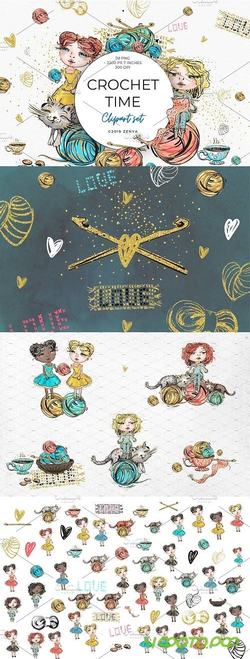 Crochet Time clipart set - 3694927