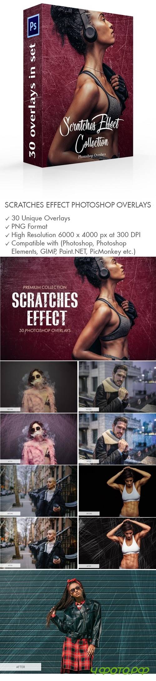 Scratches Effect Photoshop Overlays - 3894027