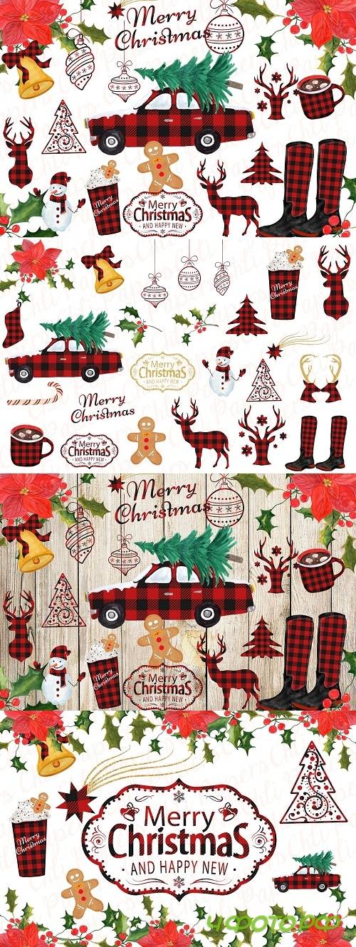 Christmas clipart Christmas car - 3960695