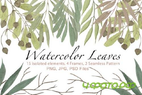 Watercolor Leaves Set - 140587