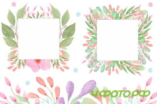 Watercolor Flowers and Leaves 155229