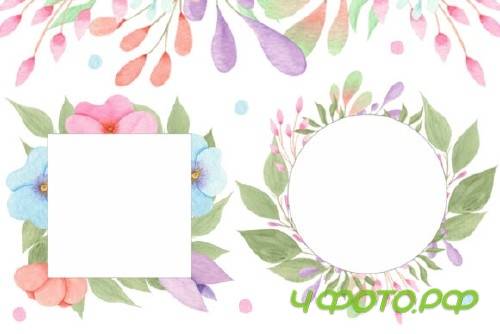 Watercolor Flowers and Leaves 155229