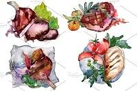 Steak meat watercolor png - 3966807