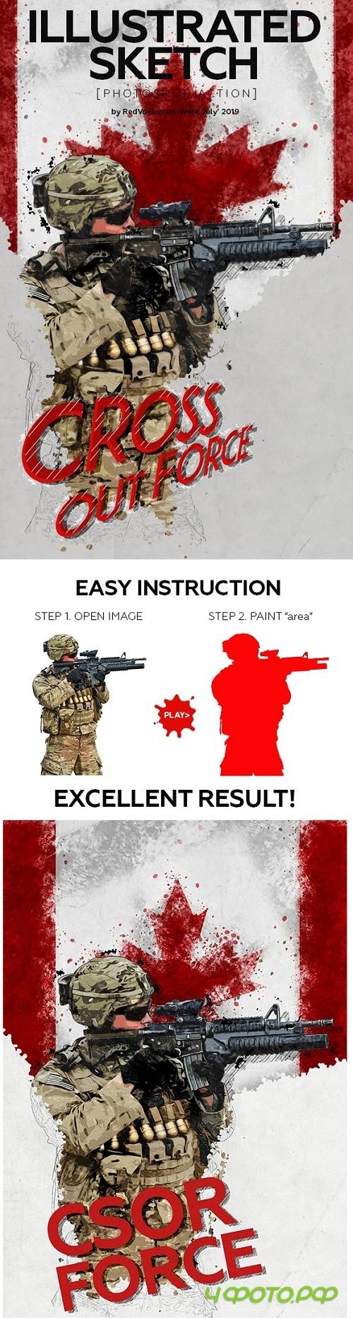 Illustrated Sketch Photoshop Action 24076953