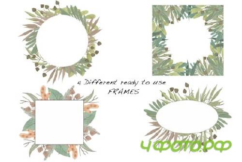 Watercolor Leaves Set - 140587
