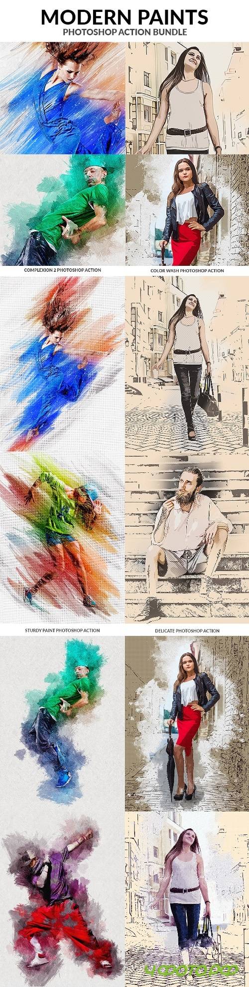 Modern Paints Photoshop Action Bundle - 21322521